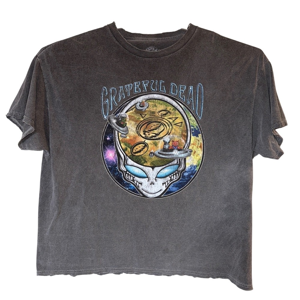 Grateful Dead Concert Shirt Alien Steal Your Face Front Back Black Mens XL Rare